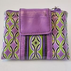 Vera Bradley Frill Bi-fold Wallet Purple Punch Pattern